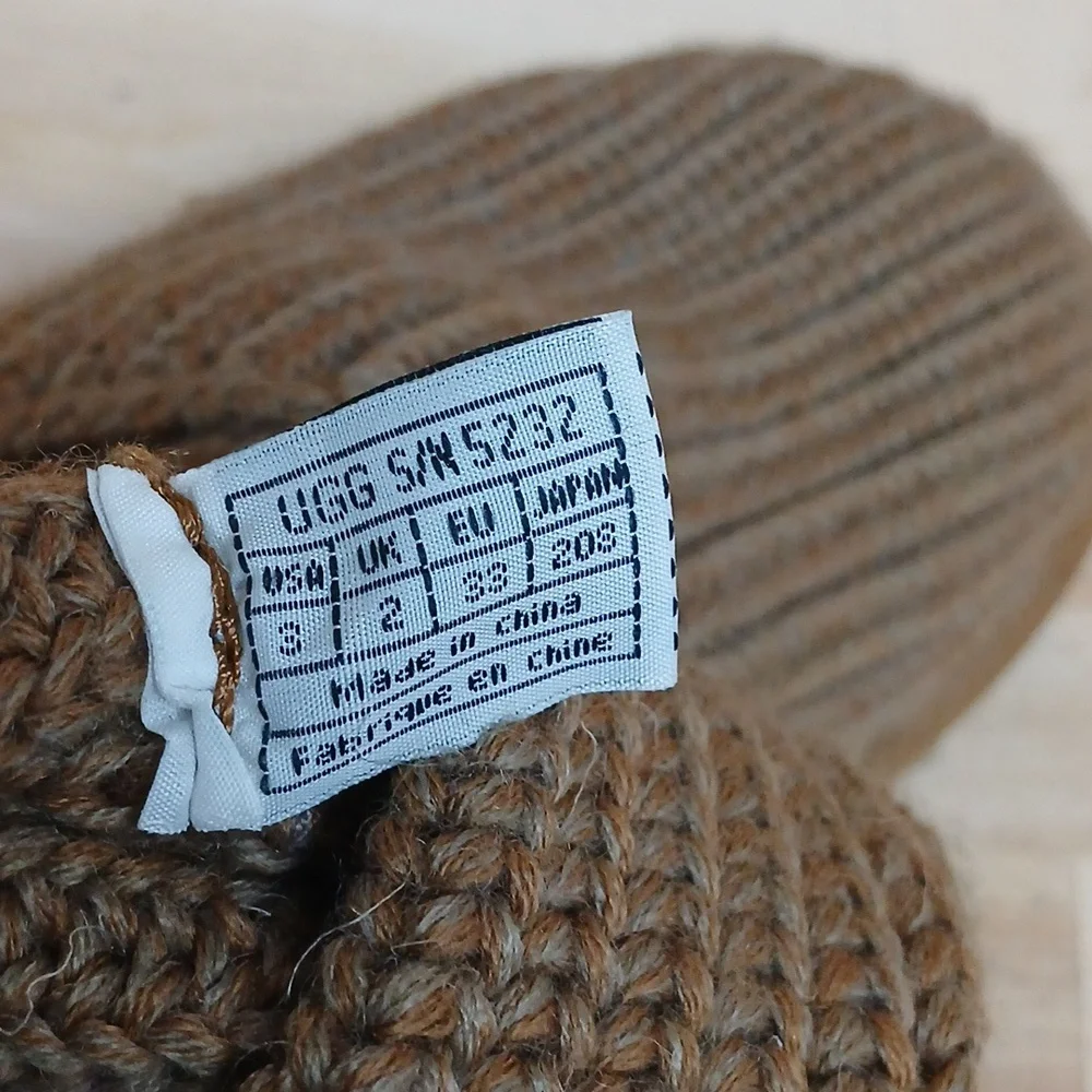 UGG Knit Tan Mid Calf Boots Size 3